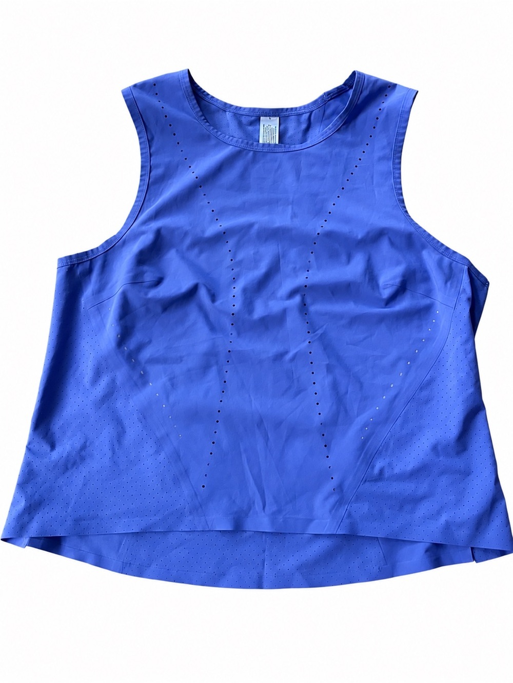 Lululemon Laser Cut Ventilated Indigo Athletic Sleeveless Workout Tank Top Sz 8